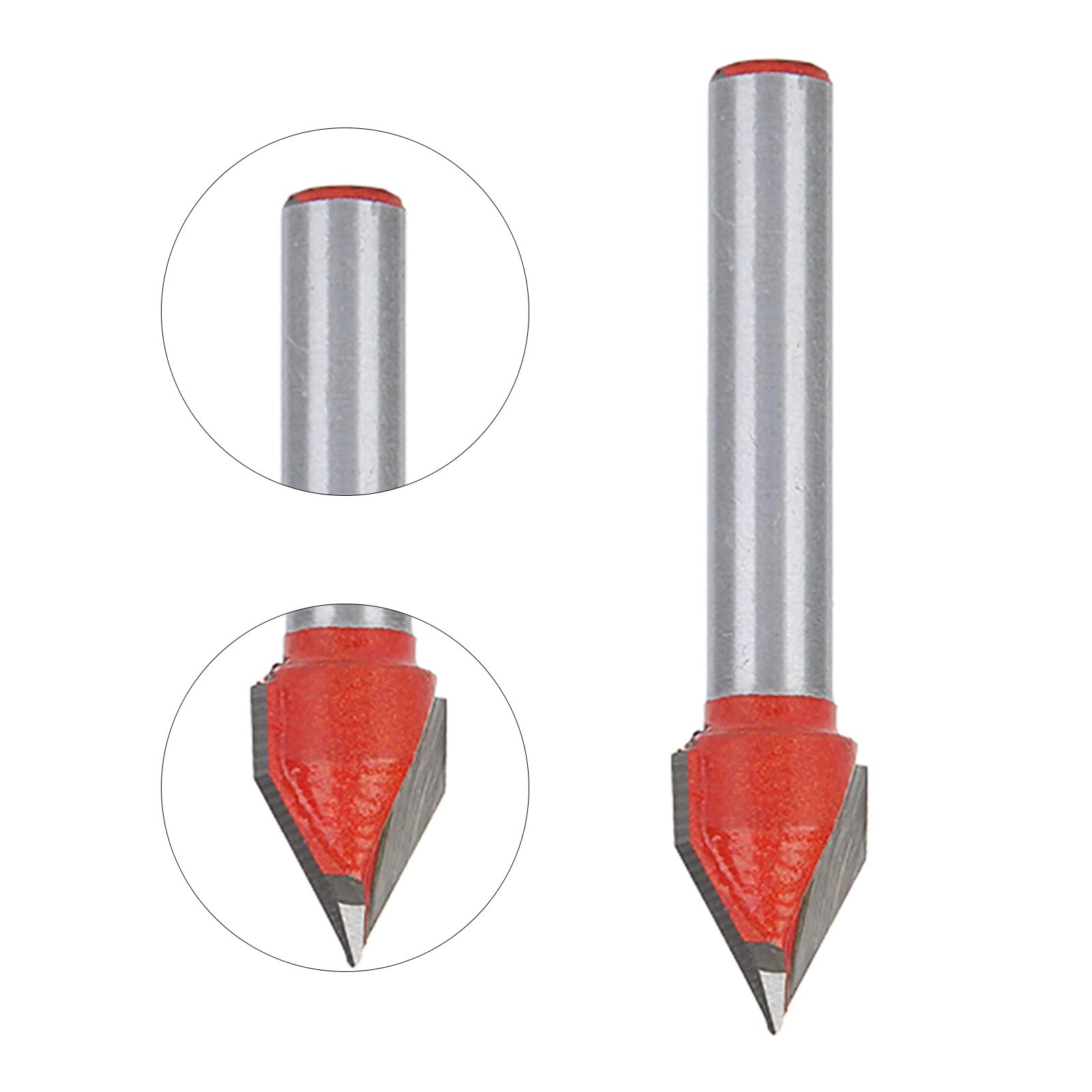 Yctze 3D CNC Router Engraving V Groove Bit 6x10mm 1/4-inch