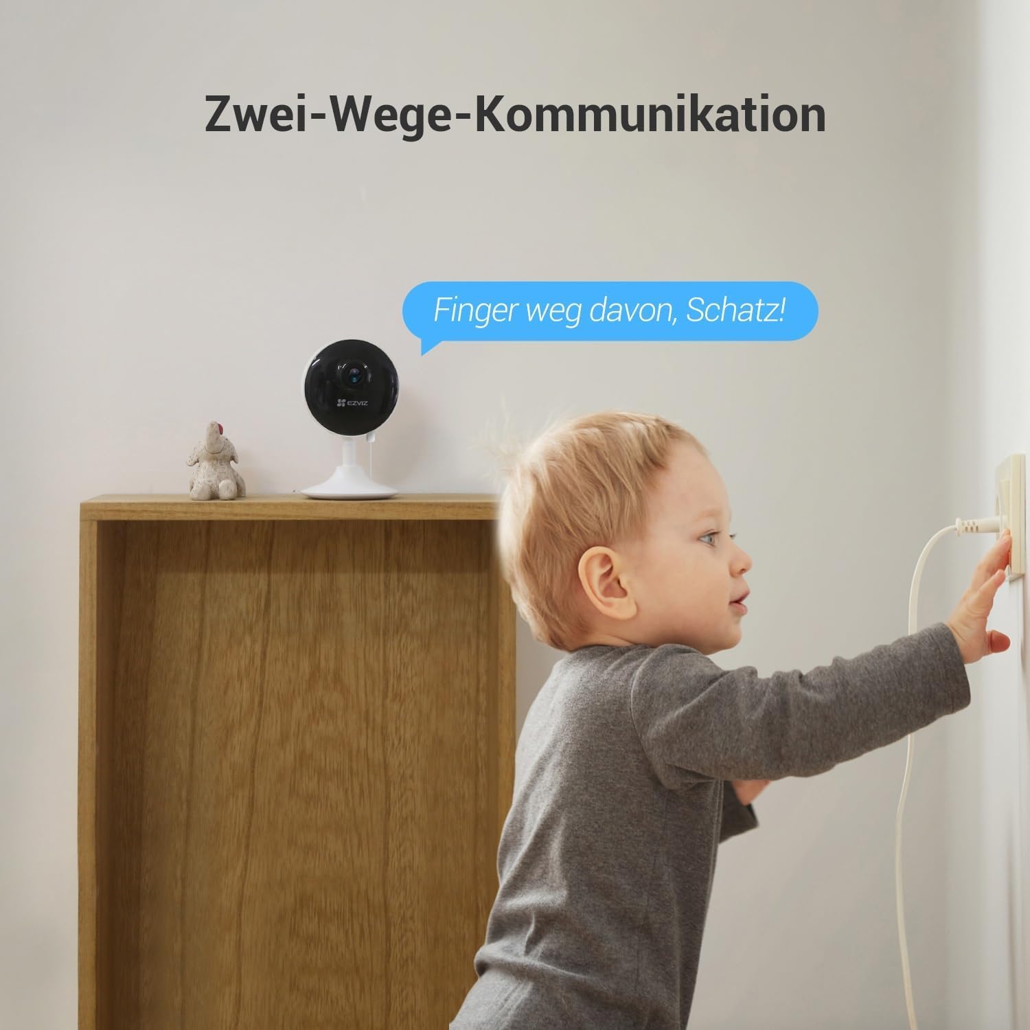 EZVIZ 1080P WLAN IP Kamera, Überwachungskamera Innen mit Zwei-Wege-Audio, Magnetfuß für einfache Installation, Bewegungserkennung, IR Nachtsicht zu 12m, Babyphone kompatibel mit Alexa, C1C 2 Set