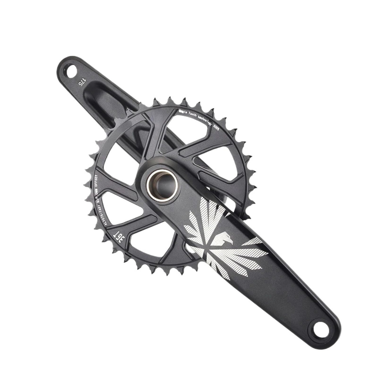 Compatible avec Le pédalier de vélo VTT GOLDIX, 0 degré, 170 mm/175 mm, Alliage d'aluminium, Options de Plateau 30T-38T/18 (Angle de manivelle 36T, 170 mm)