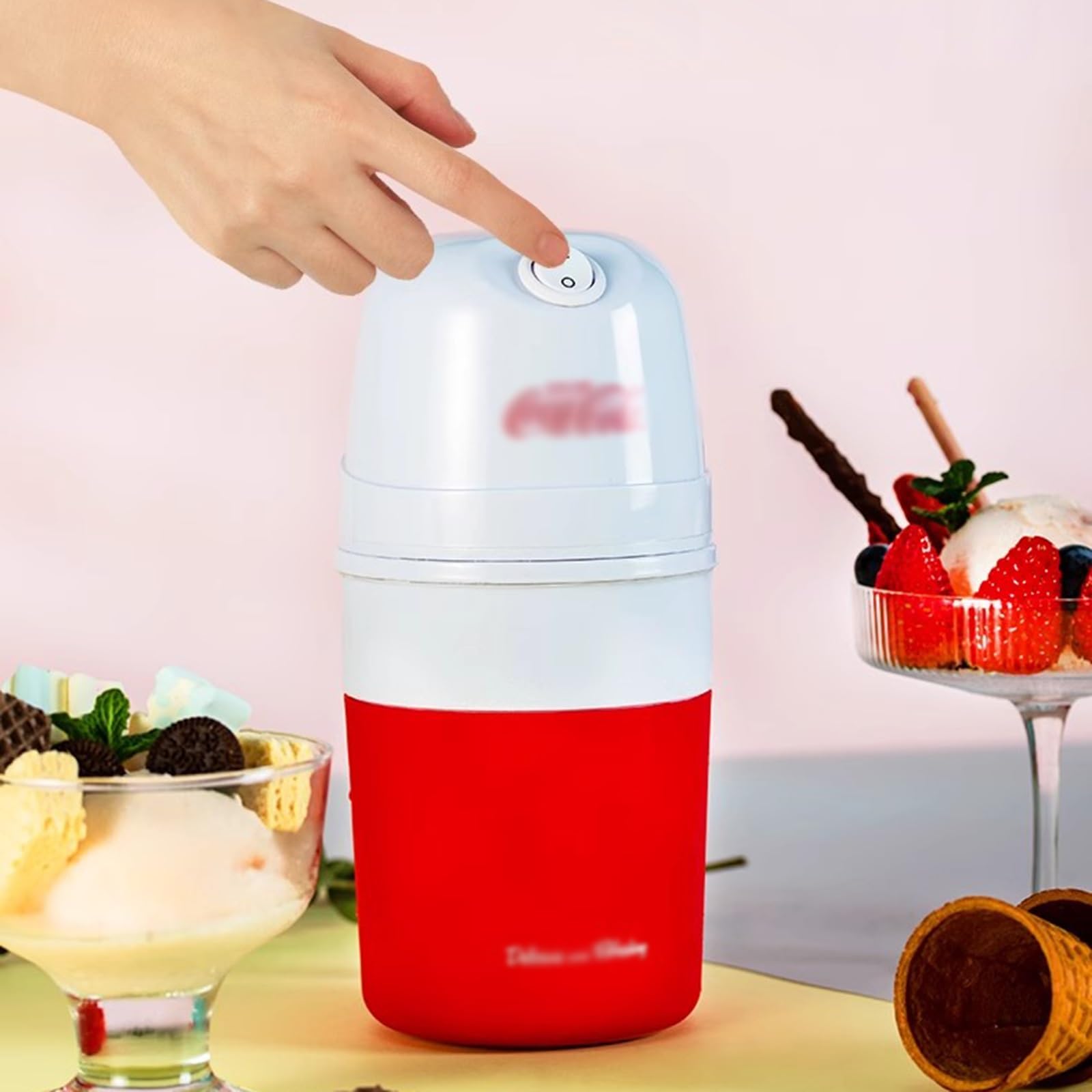 GRFIT gelatiera autorefrigerante Macchina for Gelato Piccolo Gelato alla Frutta Fatto in casa Cono Gelato e Macchina for frullati for Uso Domestico Gelatiera