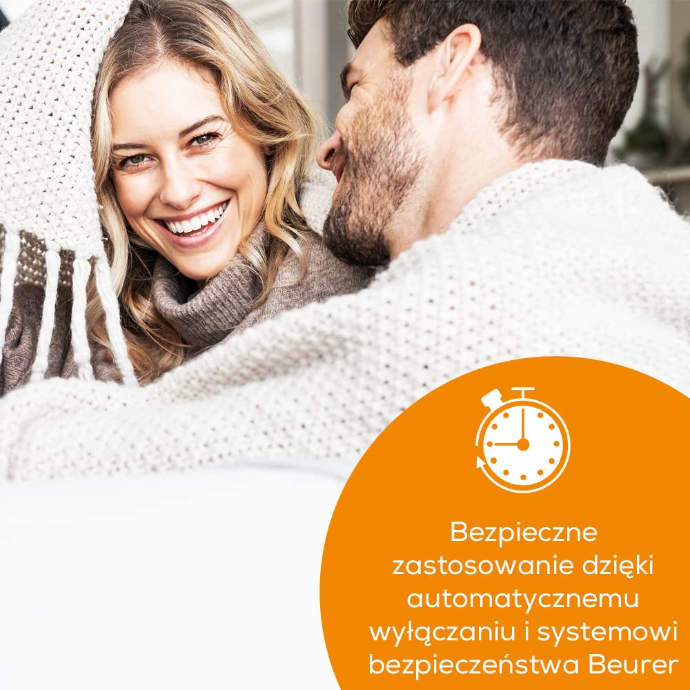 Beurer Hk 45 Poduszka grzewcza, z 3 poziomami temperatury, z szybkim nagrzewaniem, miękka poszewka na poduszkę, nadająca się do prania