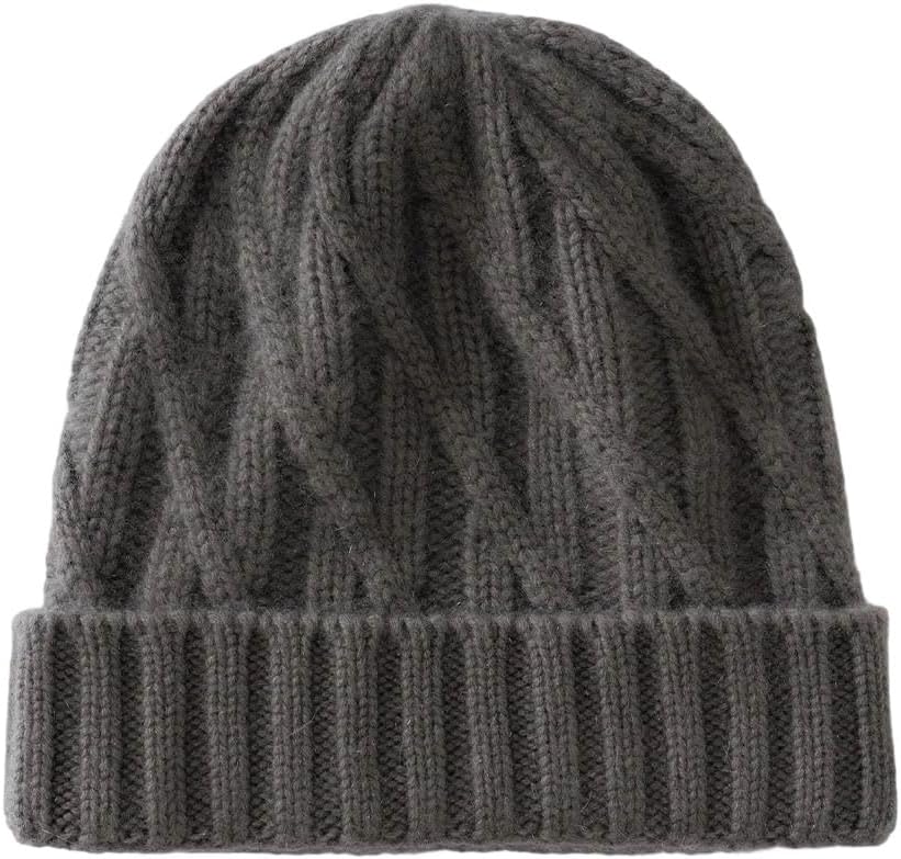 Cashmere Hat Thick Warm Women Men Warm Beanie Knit Textured Hat Unisex