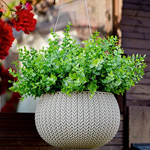 Summer Flower 10 Pack Artificial Boxwood Stems For Outdoors, Unfading In The Sun Plastic Faux Plants,Fake Foliage Shrubs Greenery thumb #7