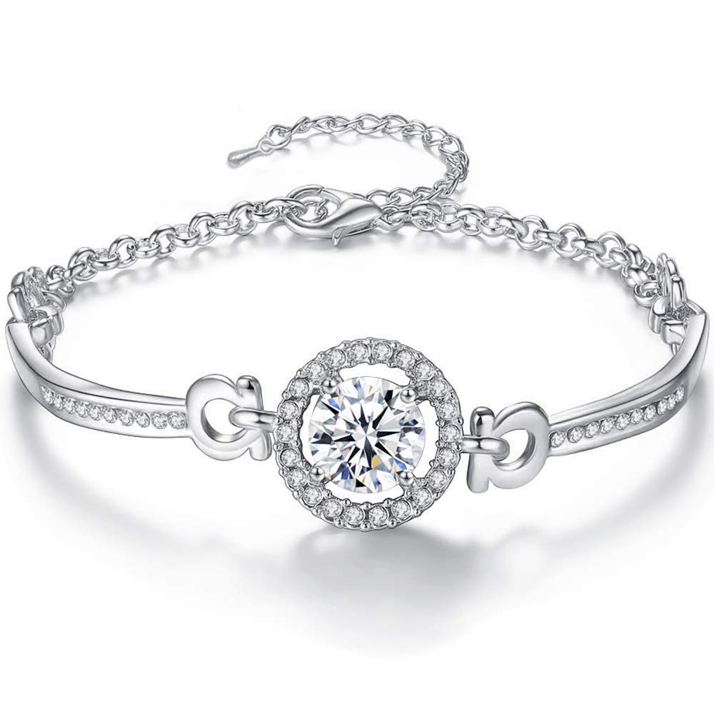 YooAi Pulsera De Cadena Ajustable Pulsera De Eslabones De Hoja De Diamantes De Imitación Boda Pulsera De Dama De Honor De Novia