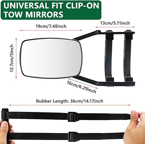 Miniatura 5 de Extensores de espejo para remolque, espejos universales de remolque con clip, espejos de extensión ajustables de 360 grados para remolque, camión, 2