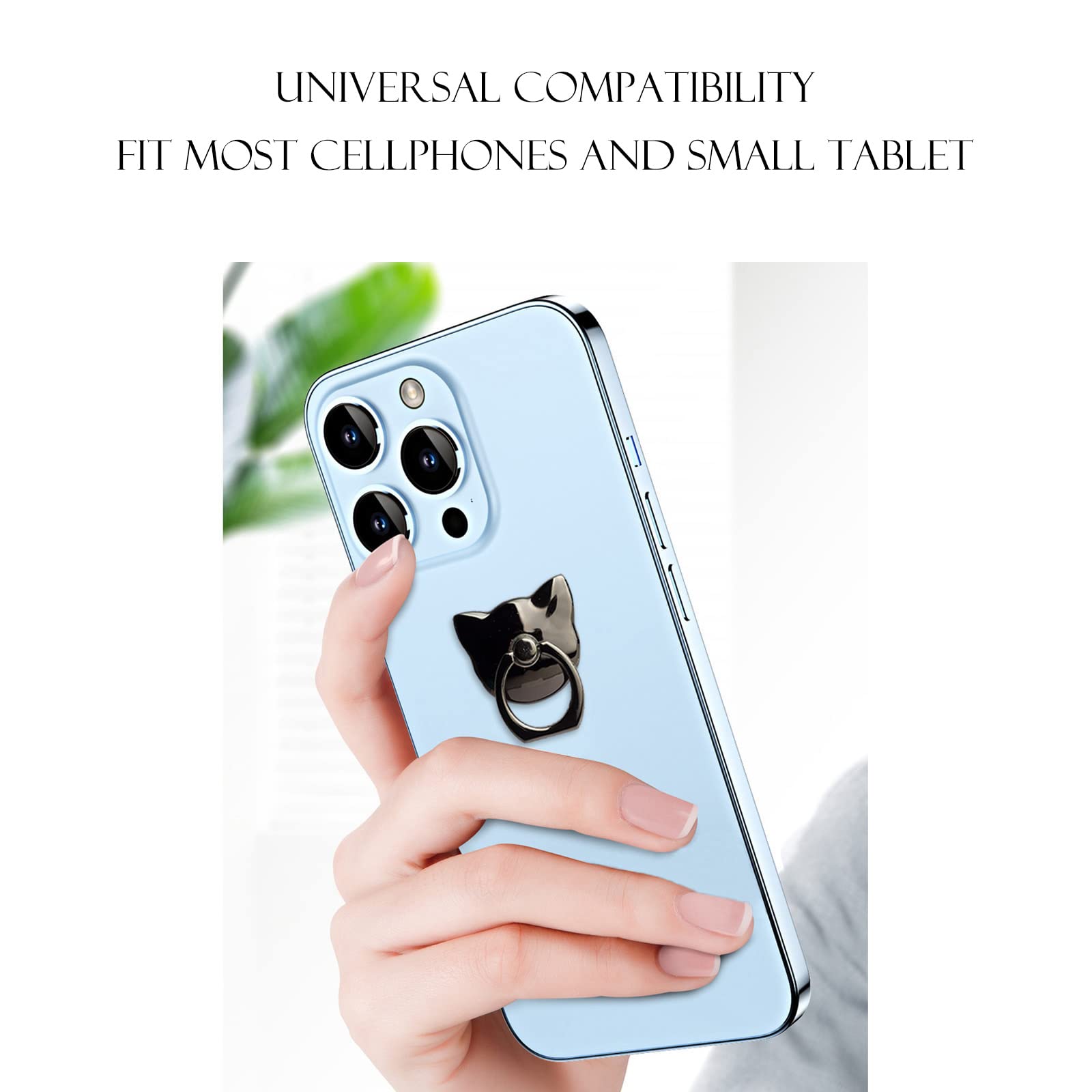 [2 paquetes] Soporte de anillo brillante para teléfono celular, rotación de 360 grados, soporte de anillo de dedo con agarre de metal pulido para soporte magnético para coche, accesorios para