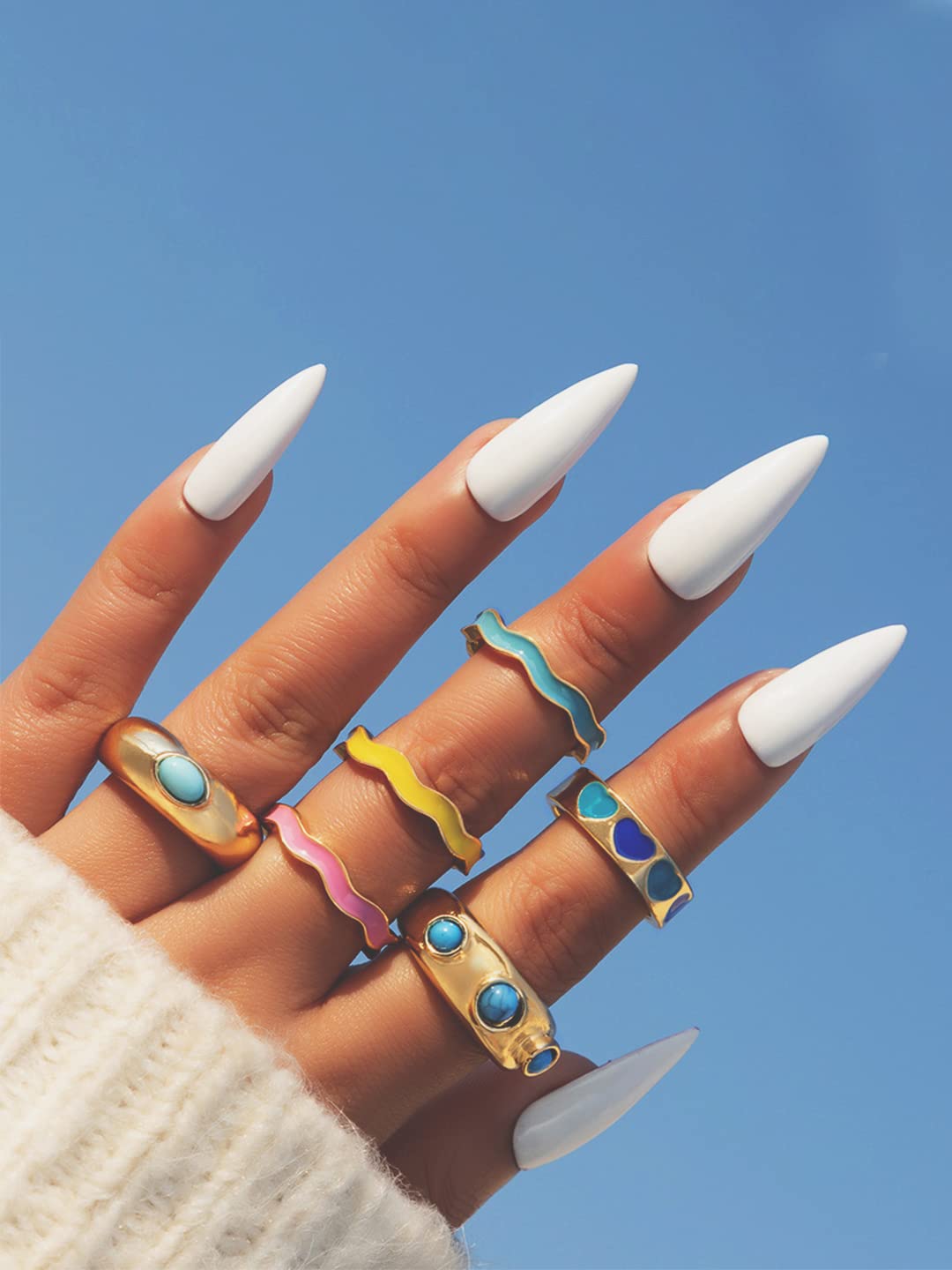 Stack Tone Enamel Ring for Women