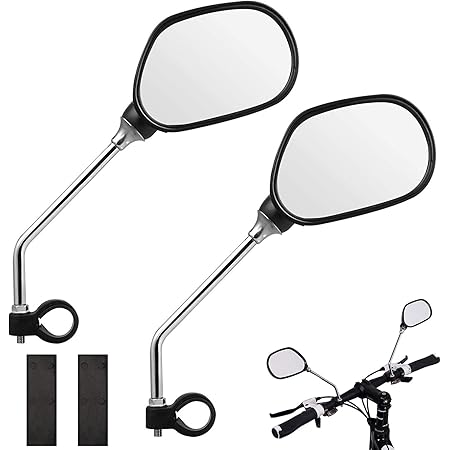 Amazon Hordlend 2個セット 自転車用バックミラー 自転車 ミラー リアビューミラー ハンドルバーミラー ガラス 平面鏡 調節でき 電気自動車 バッテリーカー マウンテンバイク ライディングミラー ライディング装備 ブラック Hsj 055 Hordlend ミラー