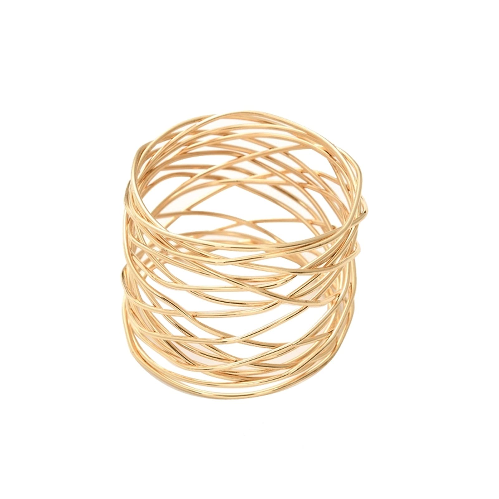 Anelli per Tovaglioli Anello per tovaglioli a rete rotonda, oro o argento decorativo anello di tovagliolo set, adatto per matrimoni banchetti feste di compleanno (confezione da 10) Fibbia per Tovaglio
