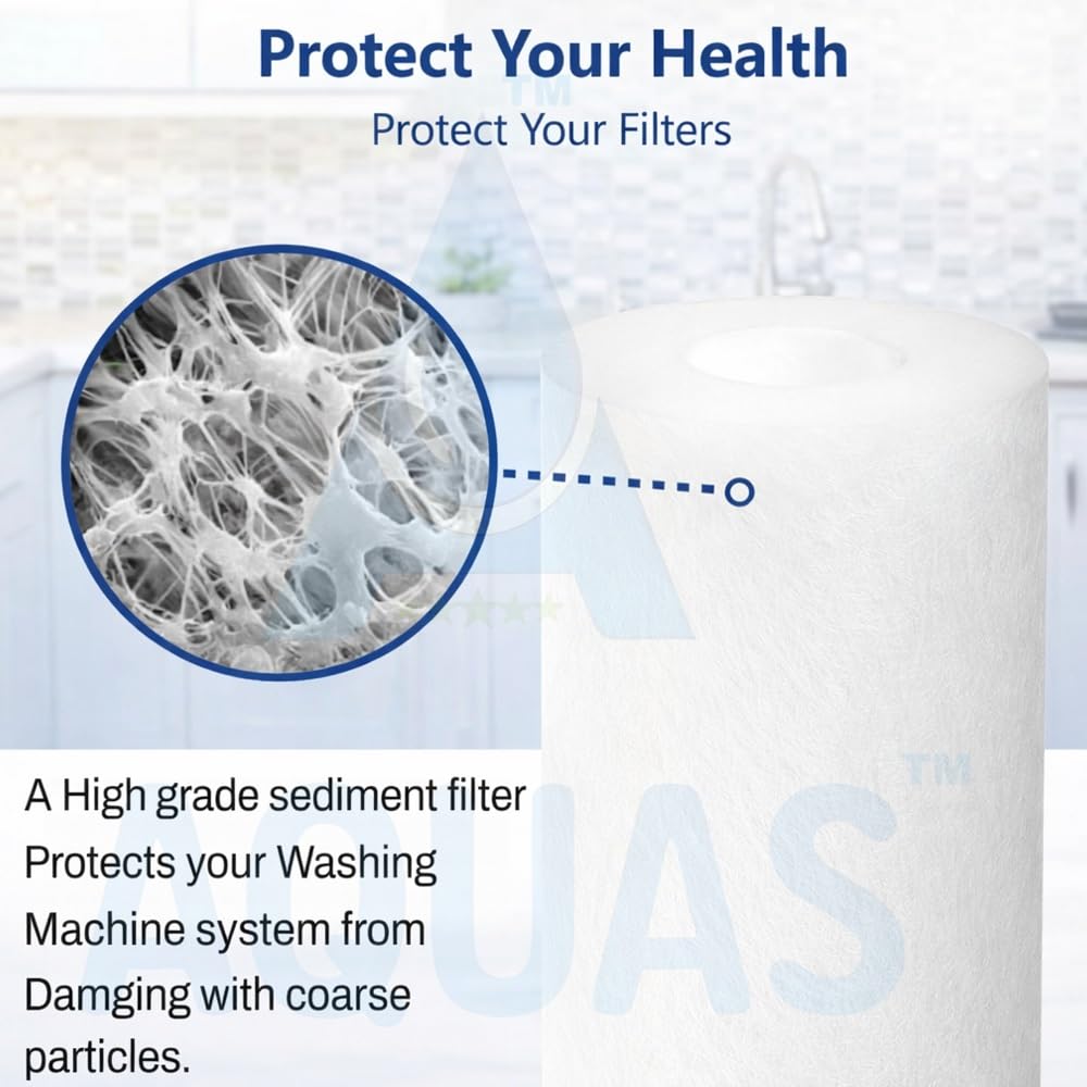 AQUAS ™ 5" inch Cartridge Spun Filter Washing Machine Compatible Suitable for IFB Fresh N Clean Eco Crystal (5) 3