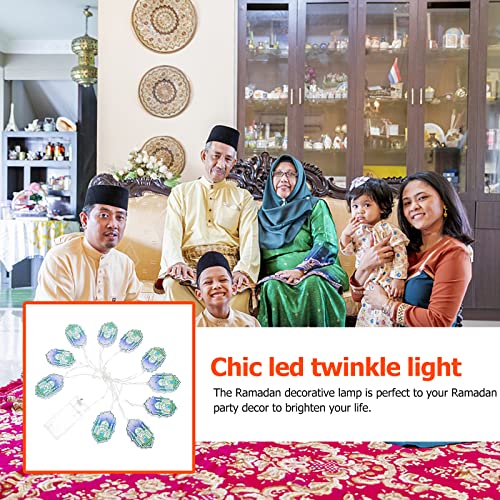 ibasenice 1 conjunto muçulmano Eid Ramadan Light String LED Light Strap Decor Layout da festa