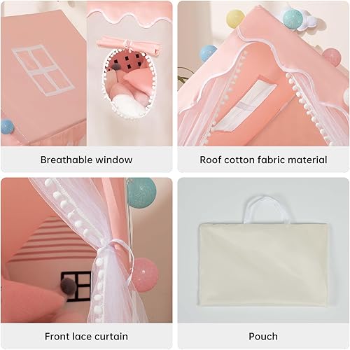 Vista 32 de Tienda de campaña de juegos para niños, tienda de campaña de juegos para interiores, niños y niñas, juguete de princesa, casa pequeña al aire libre