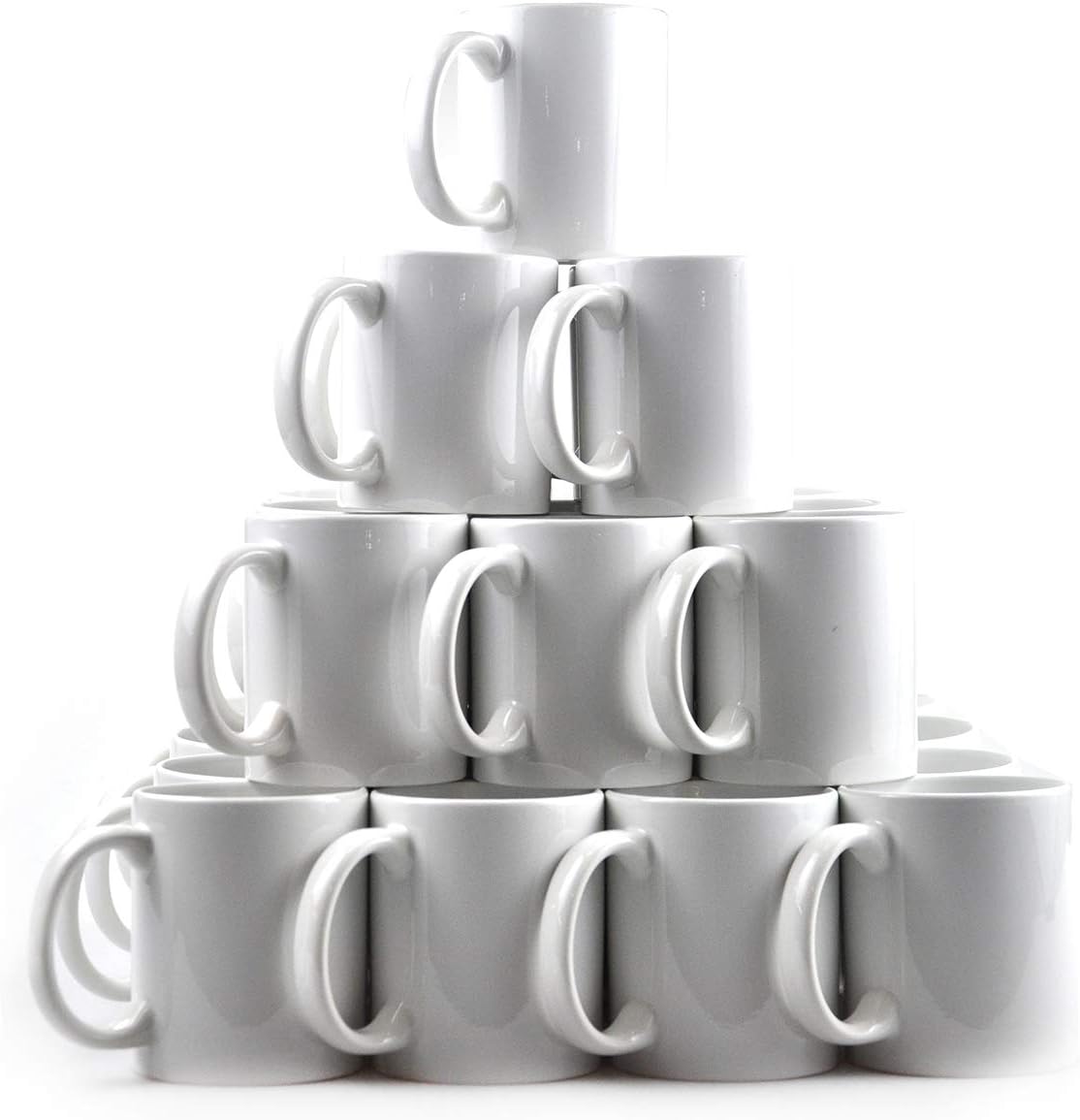 36 White Sublimation Coated Heat Press Printing Mugs 11oz Large Handle