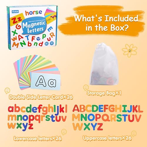 Miniatura 4 de Aomola 78 letras magnéticas y formas de animales para niños pequeños, imanes de refrigerador, decoración de juguetes educativos tempranos, regalo