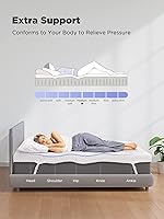 Vista 6 de PERLECARE 3 Inch Gel Memory Foam Mattress Topper for Pressure Relief, Premium Soft Cooling Sleep, Non-Slip Design with Removable & Washable Cover