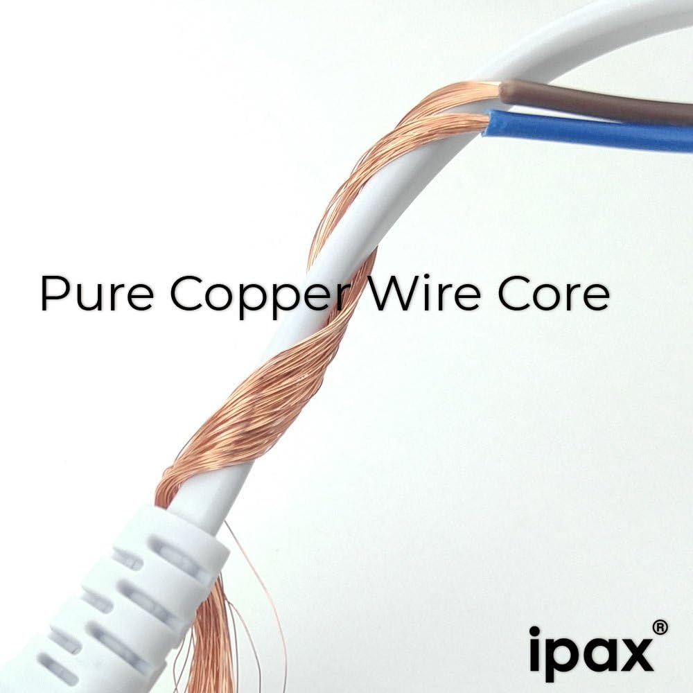 Ipax 15 Feet Long White Pure Copper Wire Polarized AC Power Cord Cable Compatible with Vizio Sharp Philips TV Bernina BabyLock Singer Sewing Machine Bose SoundDock 10 SoundTouch 30 Acoustimass Solo 15