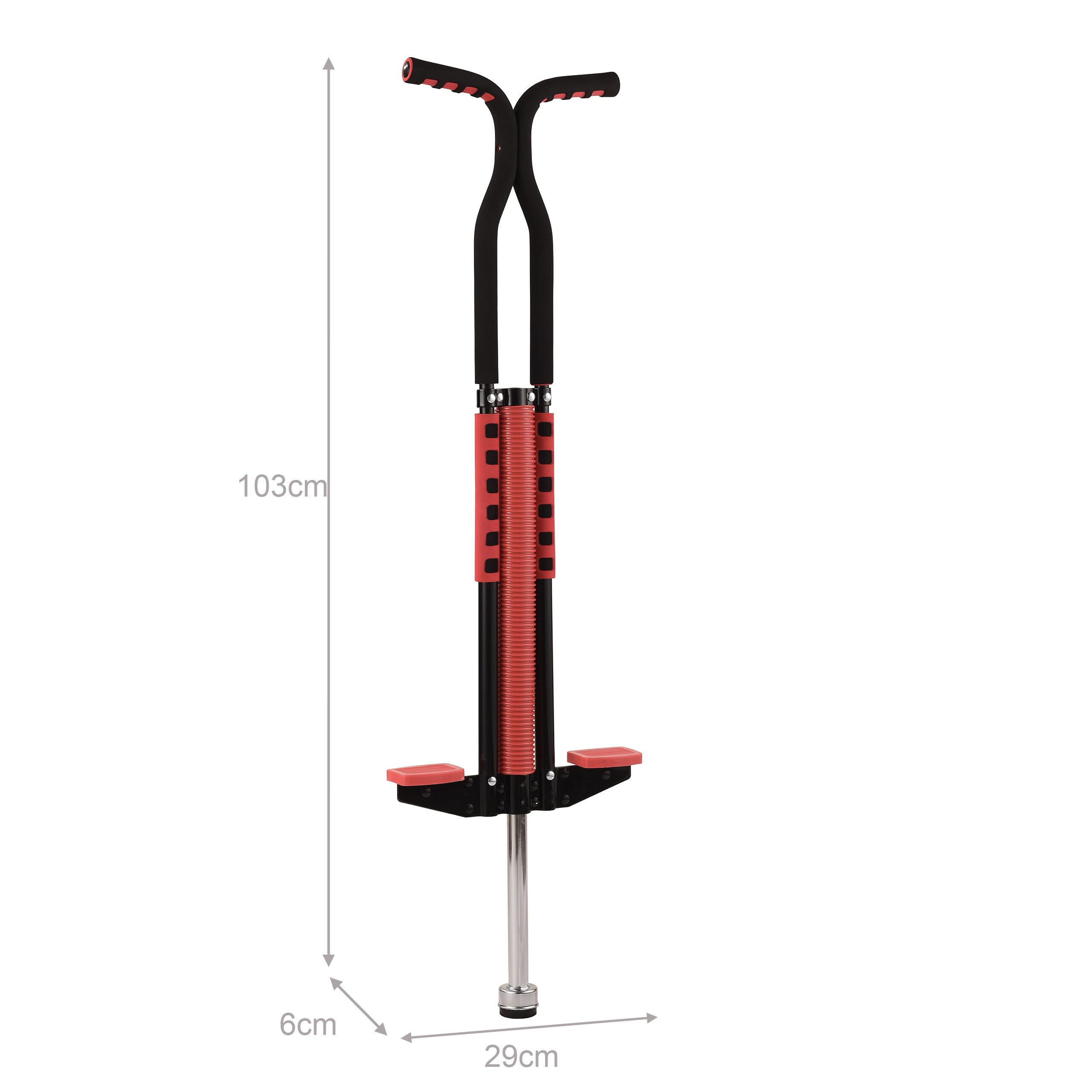 Relaxdays Pogo Stick für Kinder Springstock bis 60 kg Edelstahl rot