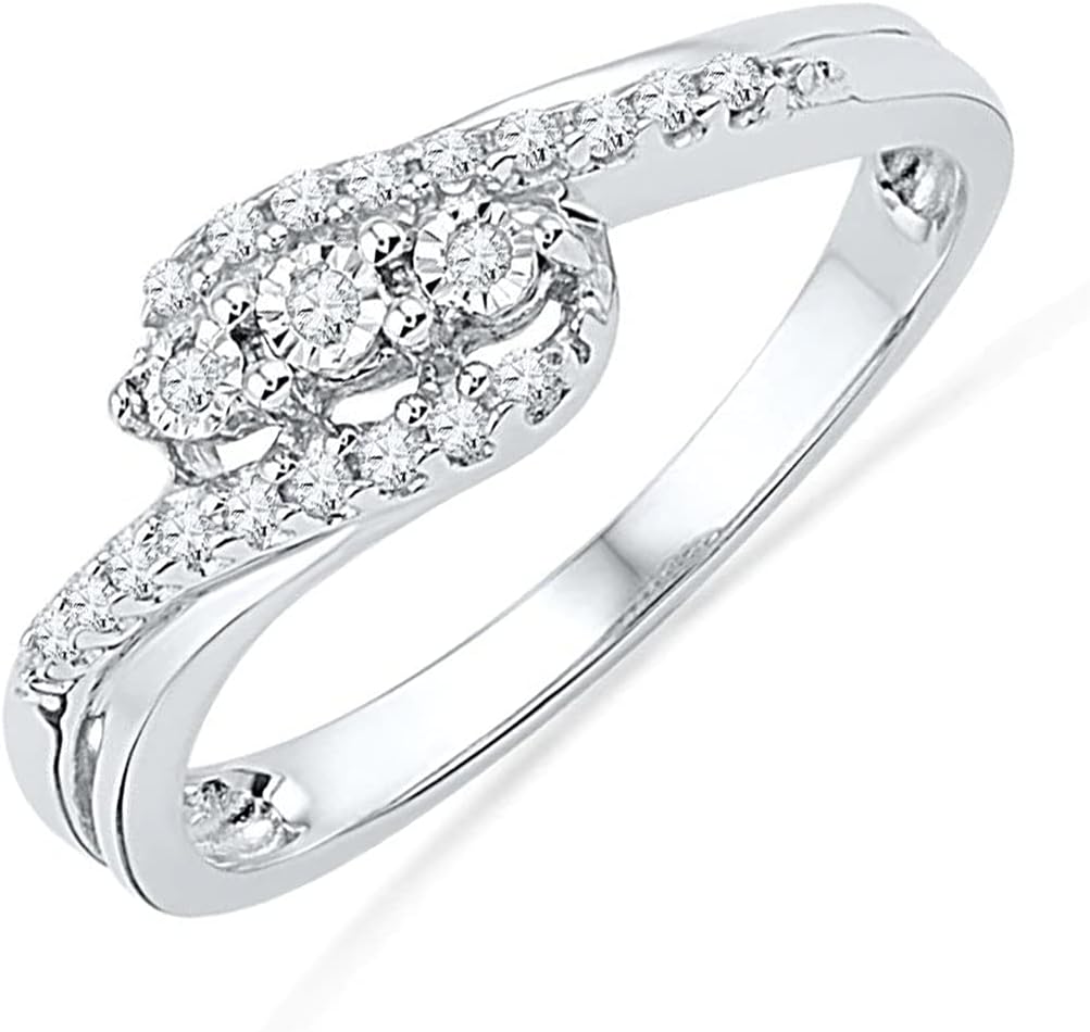 3 Birthstone Custom Name Eternity Engagement Wedding Band Sterling Silver Ring Gift for Girlfriend