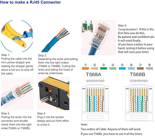 Miniatura 6 de Kit de herramientas de crimpado RJ45 Rj45 Crimpadora cortador todo en uno para crimpadora 8P RJ45 Cat5 Cat5e Cat6 Cat6a 6P RJ1112 Conectores
