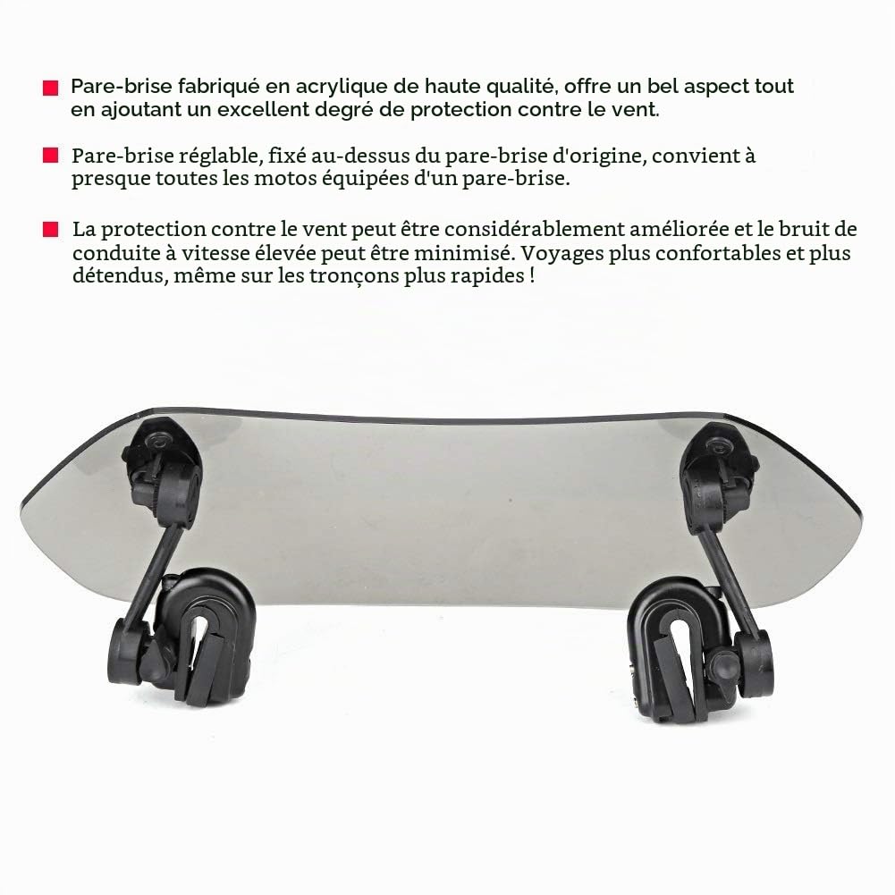 DEWIN Moto Déflecteur, Clip Réglable Pare-Brise-Vent Accessoires de Pare-Brise for Moto Tawny