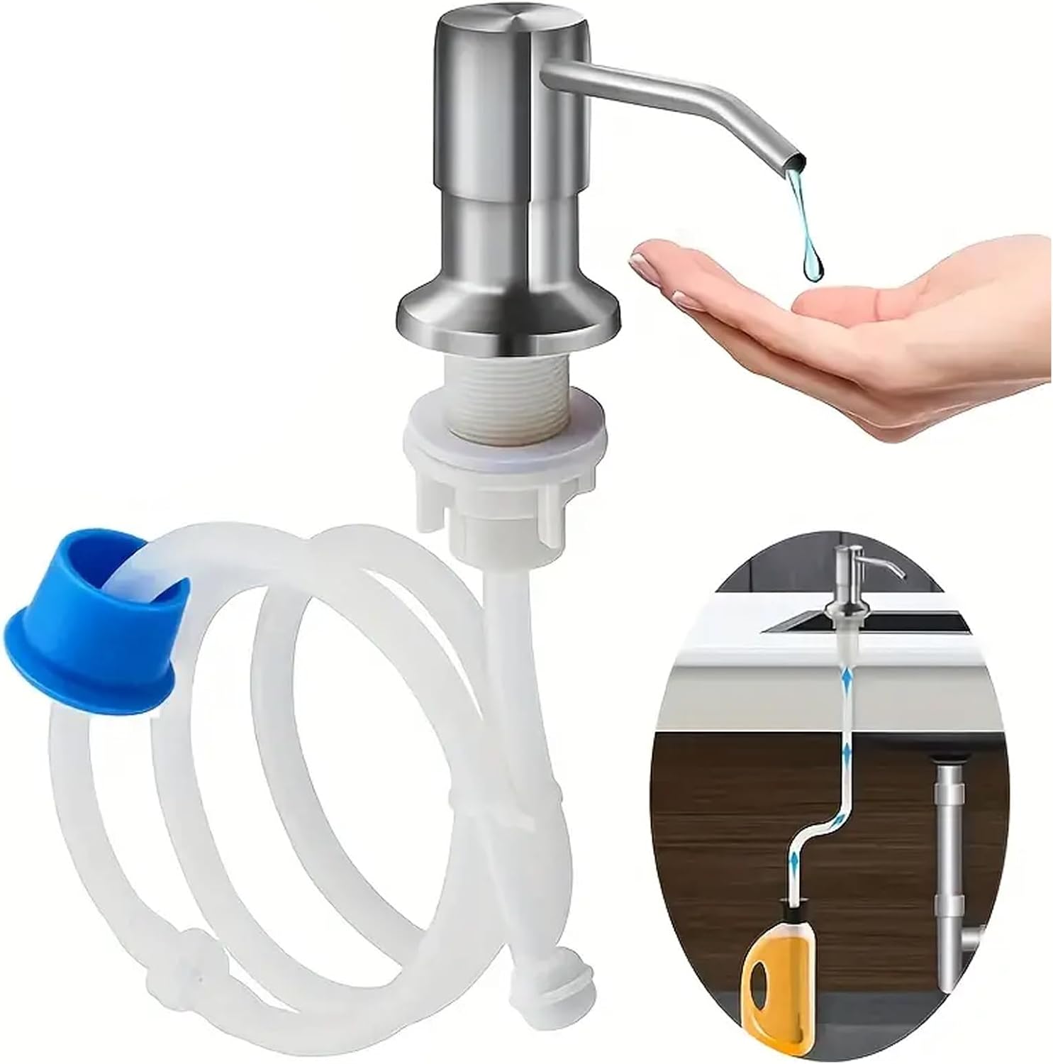 Dish Soap Dispenser for Kitchen Sink,Soap Dispenser Kitchen with 39" Extension Tube,Connects Directly to Dish Soap Container,Hand Soap Lotion,Countertop
