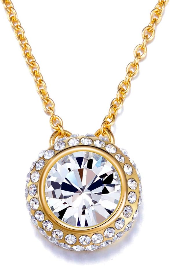 Kingou Swarovski Crystal Pendant Necklace Gifts for Women Birthday Gift