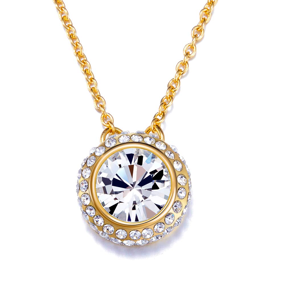 Kingou Swarovski Crystal Pendant Necklace Gifts for Women Birthday Gift