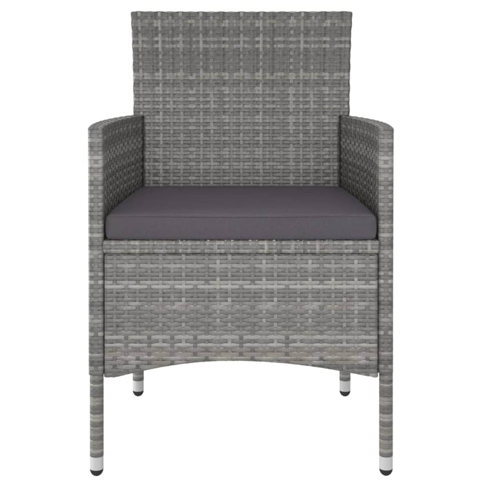Juego de Comedor para jardín 3 Piezas Conjunto Mesa y sillas Jardin Muebles Jardin Exterior Garden Furniture Set de Comedor de jardín ratán sintético Gris
