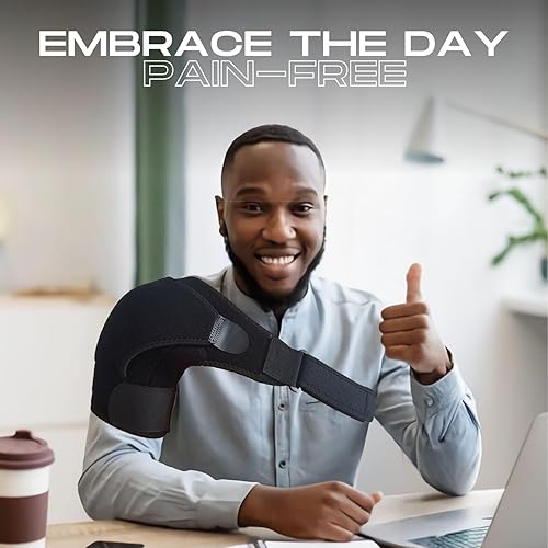 Miniatura 3 de Soporte de compresión de hombro para aliviar el dolor, manga de compresión para hombres y mujeres, soporte térmico para manguito rotador rotador,