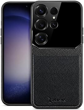 Case Compatible with Zebana Samsung Galaxy S23 Ultra Zebana Lens Leather Case Black