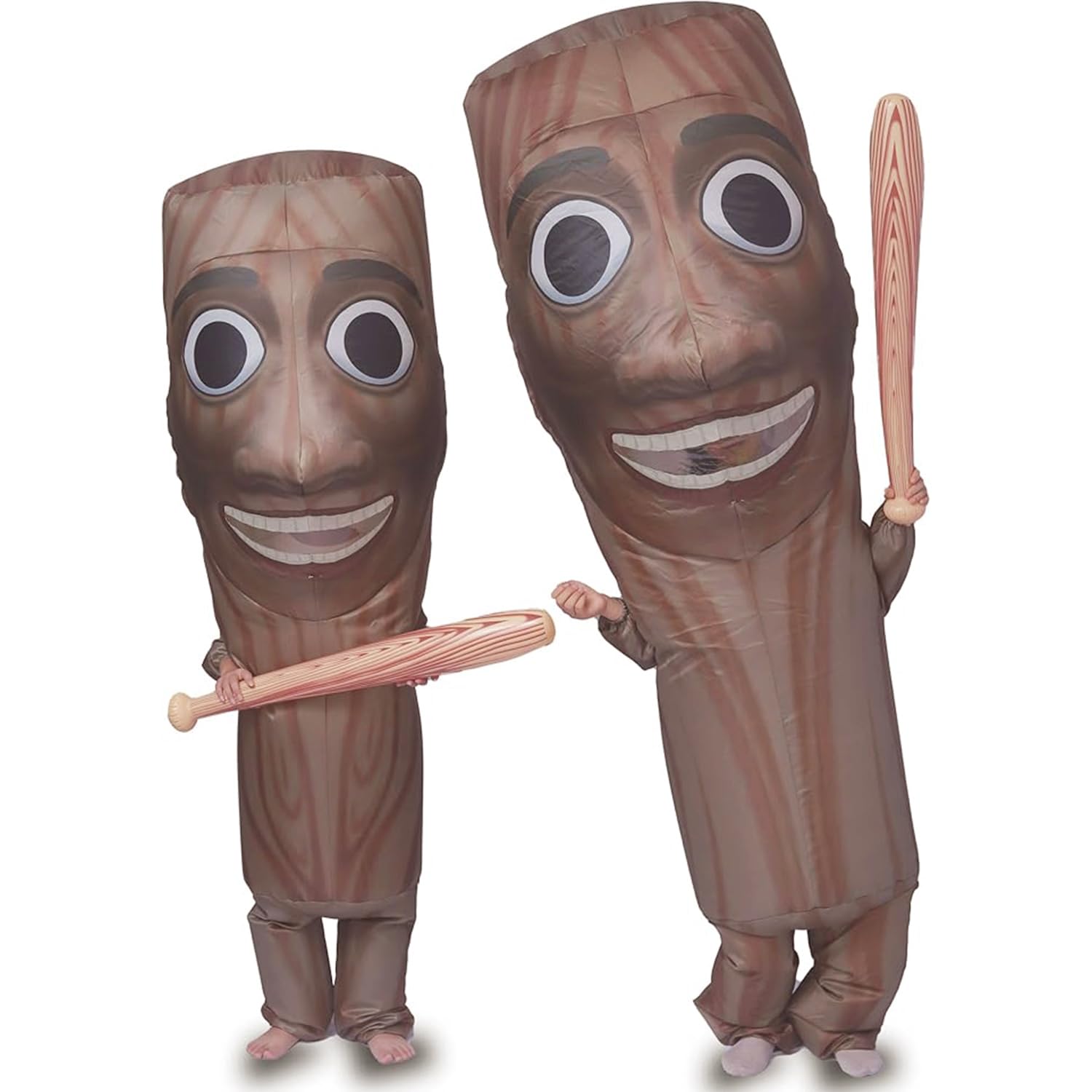 Ghorkivex Inflatable Tung Costume Halloween Funny italian Wooden Stick Man costume sahur Inflatable costume with Stick