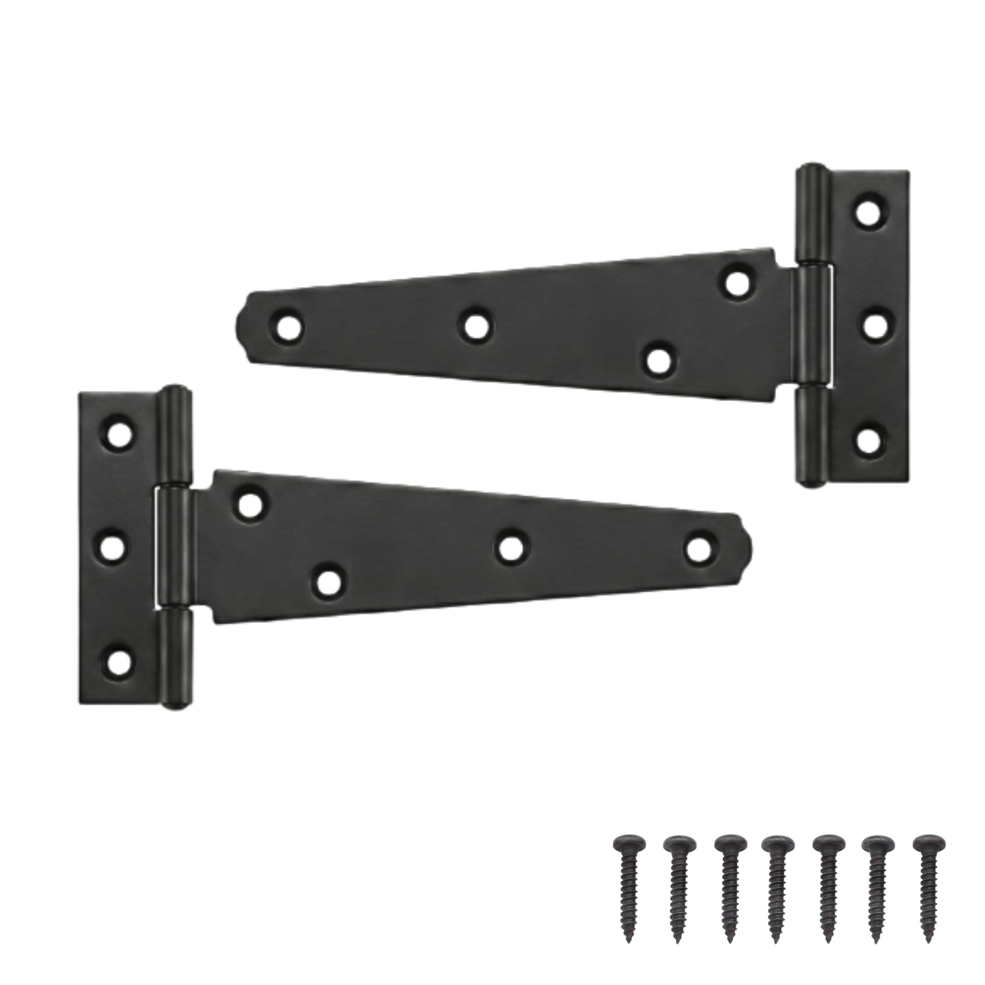Keypak 2 Pack 150mm (6") T-Hinges Black Japanned, Metal Tee Hinges with Rustproof Coating, Ideal for Wooden Gates, Shed Doors, Barn Doors & External Use
