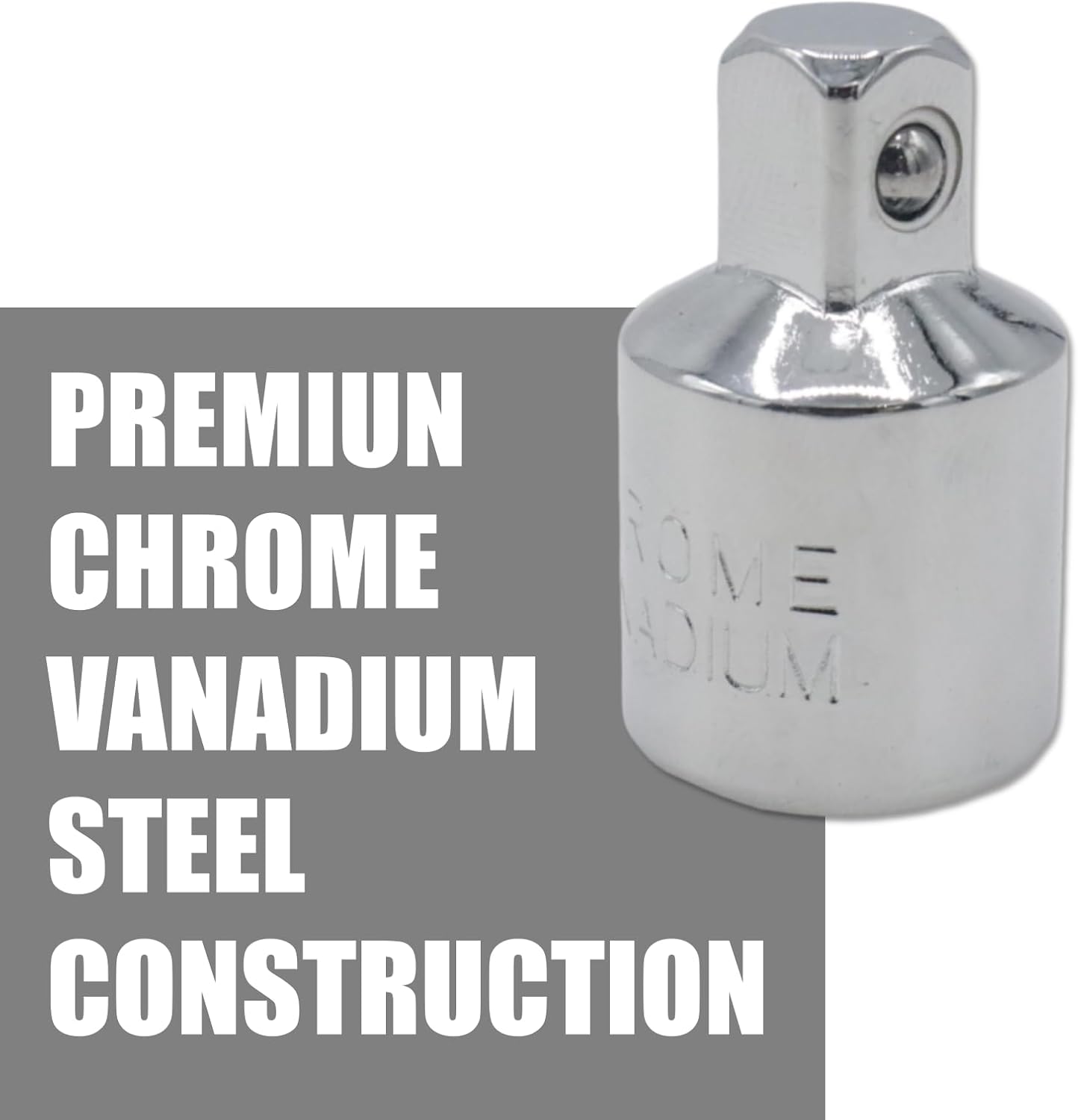 2Pcs 1/2" to 3/8" Socket Adapter, Chrome Vanadium Steel Reducer for Impact Wrench & Automotive Tools (Full Polished)