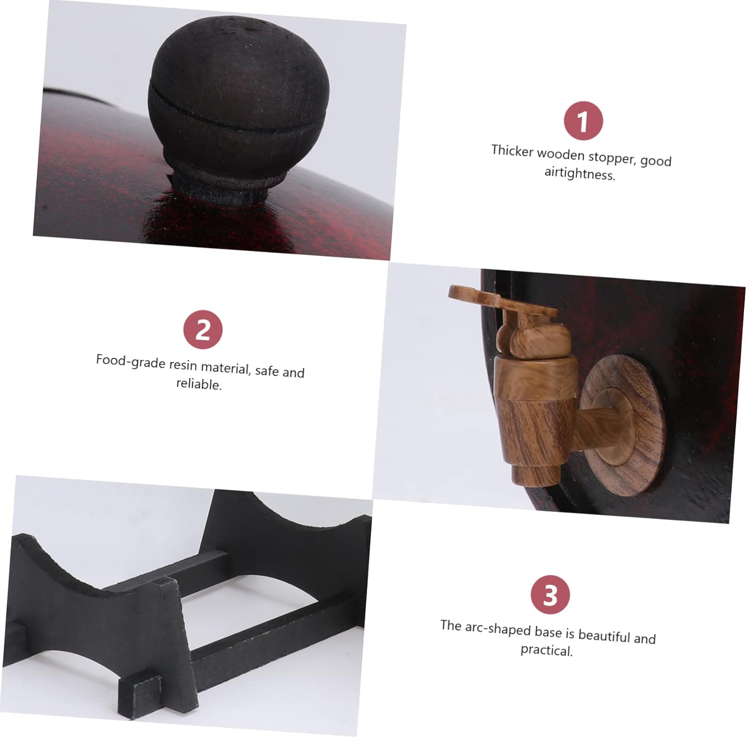 Wooden Wine Barrel 3L Set Oak Wine Barrel Dispenser Lid for Beer Storage for Home Bar and Event Decorations