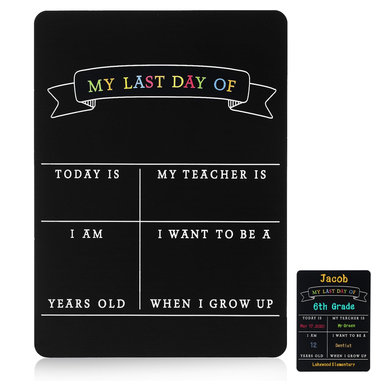 First Day and Last Day of School Chalkboard