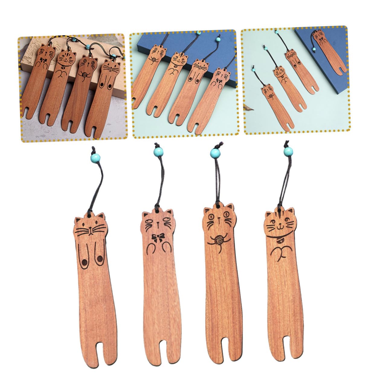 SEWACC 16 Stk hölzernes Lesezeichen bookmarks book marks Geschenkidee Dekorative Lesezeichen Wohnzimmer zarte Massen für Erwachsene Holz