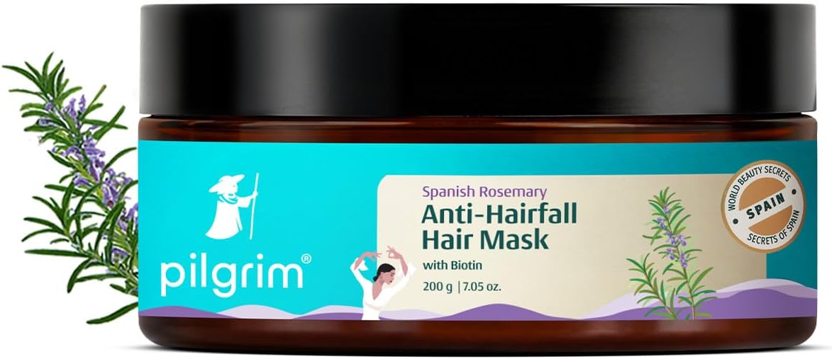 Pilgrim Spanish Rosemary Anti Hairfall Hair Mask, 200gm with Biotin For Reducing Hair fall & Strengthens Hair
