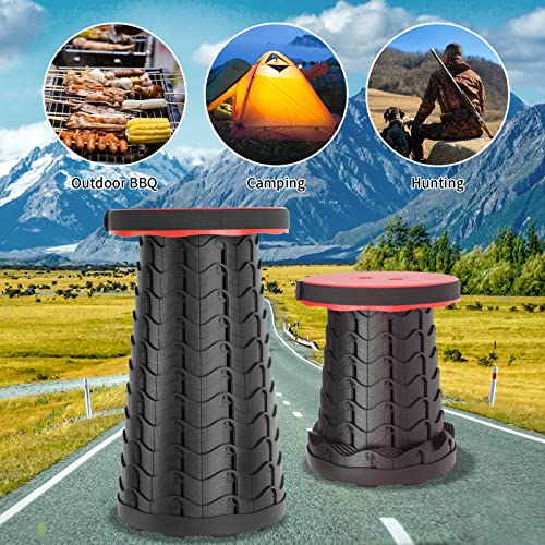Baralir Portable Stool, Folding Stool, 480 lb, Telescopic Stool, Suitable for Camping and Fishing, Camping Stool (Red) - Image 4