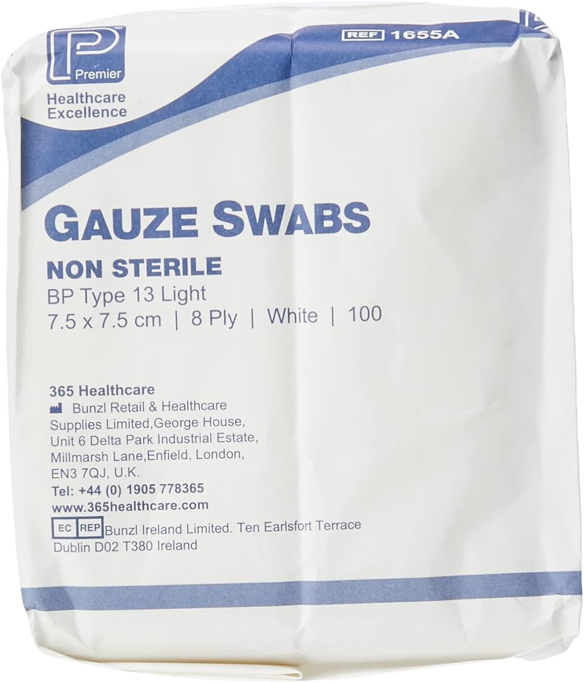 C&P MEDICAL 7.5 cm x 7.5 cm Gauze Swabs - Pack of 100
