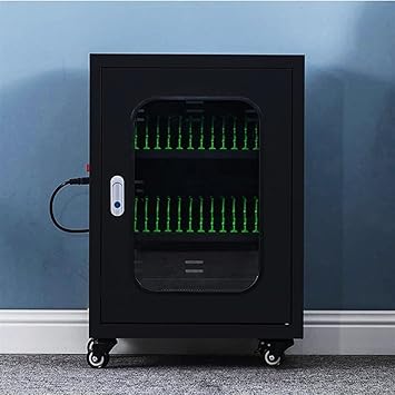 Cell Phone Charging Stations W/USB Port & Wheels, Chargable Cell Phone Storage Cart, Cell Phone Charging Cart and Cabinet for School, Business