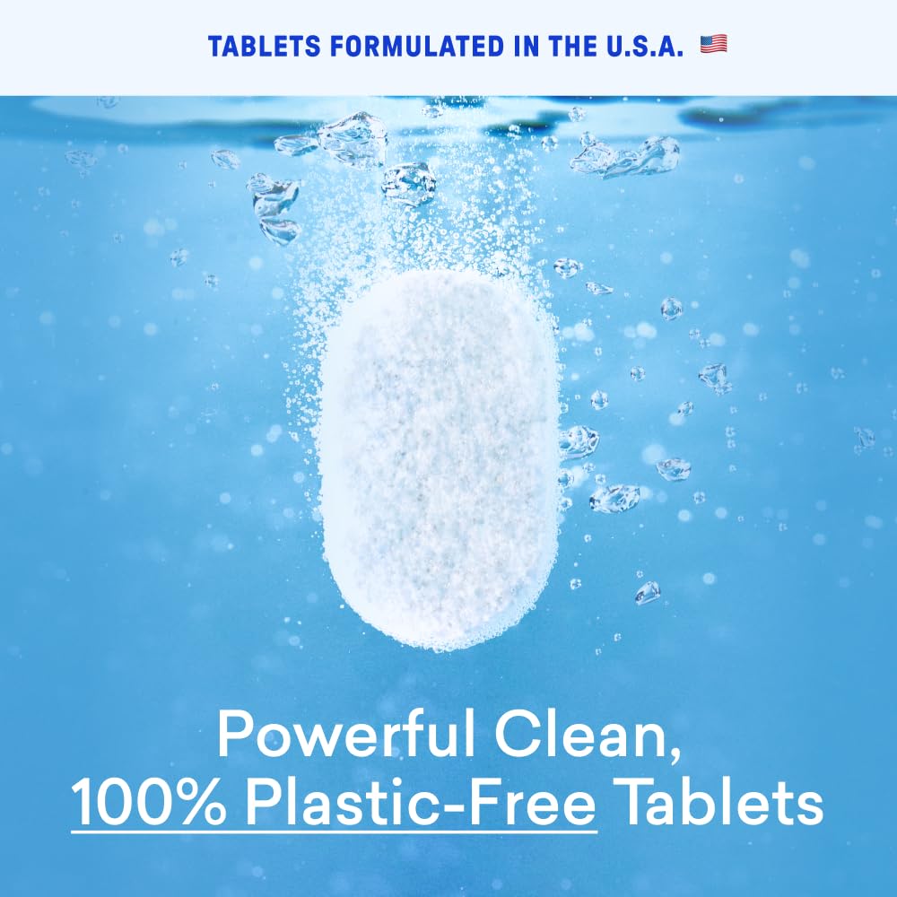 BLUELAND Pastiglie detergenti per lavastoviglie 100% senza plastica, 60 pezzi, gratuite e trasparenti, ecologiche, naturali, sostenibili