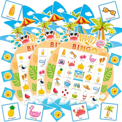 Bingo d'été pour 24 joueurs jeu d'activités familiales intérieur