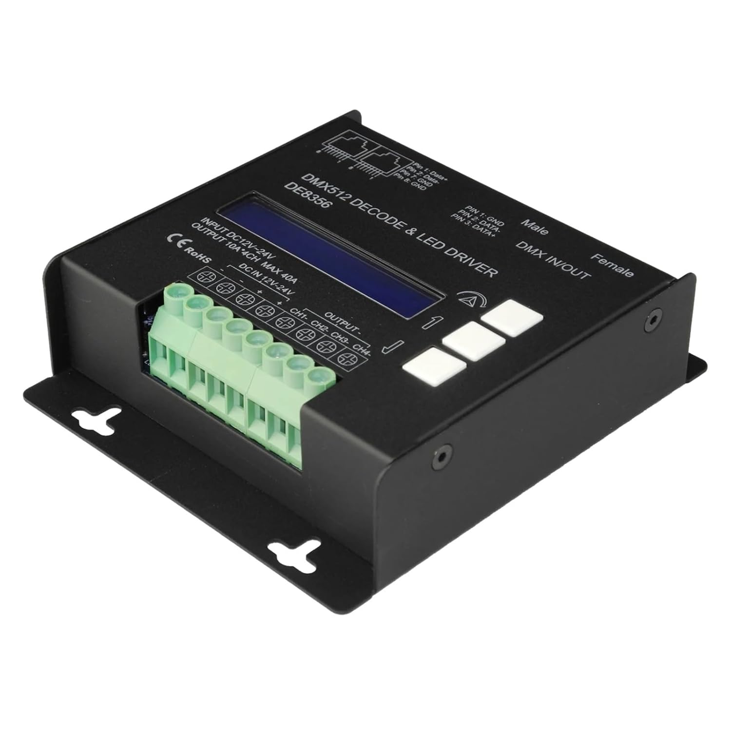 12V 24V 4ch RGBW Decoder DMX512 Controller for Movie Makers PN DE8356