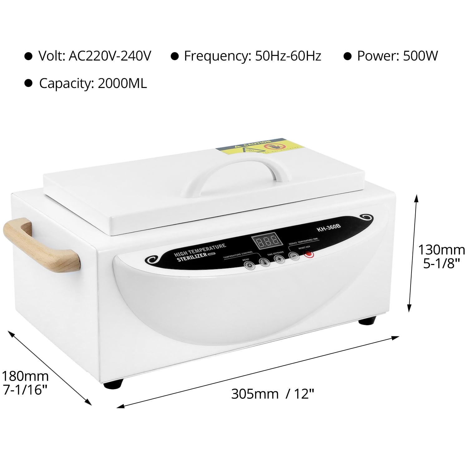 QWORK® Desinfección esterilizadora de aire caliente 500W, para salón de uñas, peluquería, temperatura máxima 250°