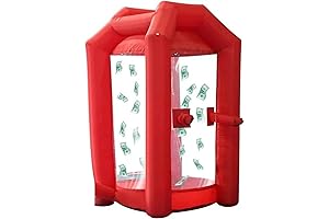 Sayok Giant Inflatable Cash Cube Money Machine Booth with Blower for Advertising Promotion (Red)