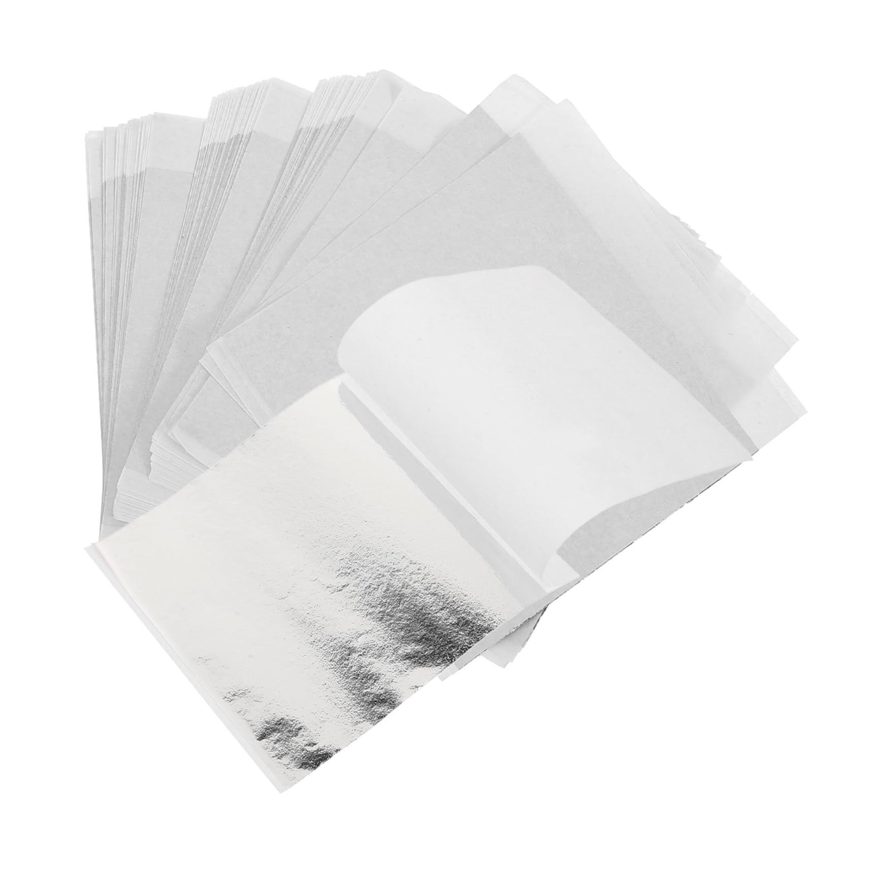 IWOWHERO 4sets DIY Foil Sheets Silver Foil for Arts Imitation Sequins Manicure Supplies Sparkling Decorative 100sheets*4