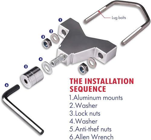 Miniatura 6 de KSP Jack Mount Hood Bisagra Puerta Bisagra Soporte antirrobo para Je-ep 2007-2018 JK,2018+JL Offroad Negro