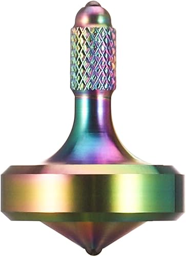 Miniatura 8 de Exquisita parte superior giratoria de metal, juguete de escritorio de acero inoxidable bien mecanizado, equilibrio perfecto durante más de 8