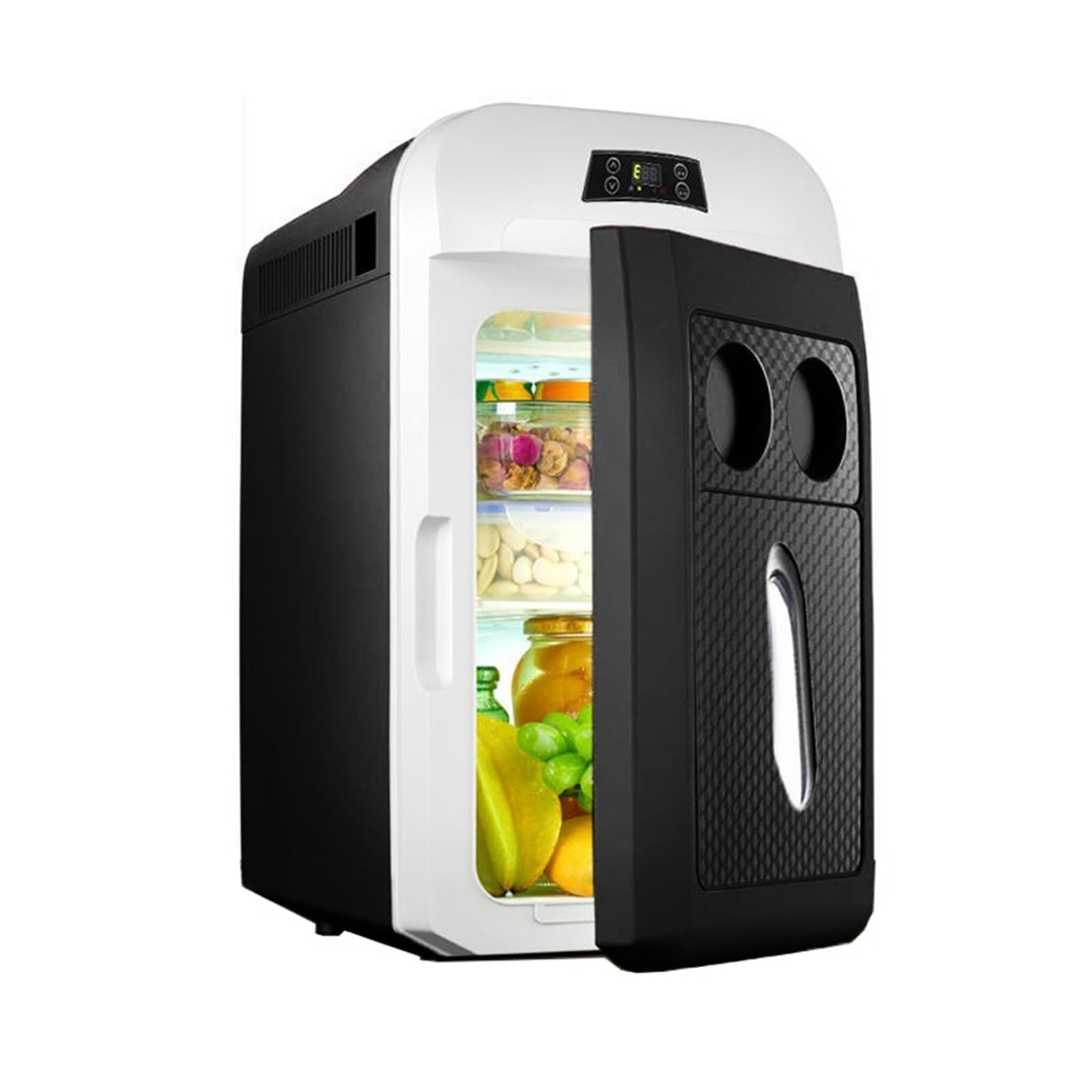 Mini refrigerador for Auto de 15L y 20L con Pantalla Digital, Ideal for Acampar al Aire Libre, picnics y Uso Dual for Auto y hogar.(Black 15L-EU-220V)