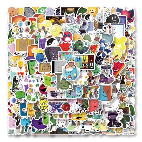 138Pcs Object Show Stickers, Cute Cartoon Waterproof Vinyl Decals for Water Bottle, Laptop,...